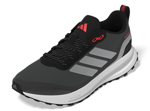 adidas Men's Run Falcon 5 Trail Sneaker, Black/Silver Metallic/Carbon, 10.5