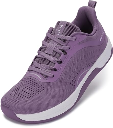 WHITIN Women's Zero Drop Wide Toe Box Road Running Shoes Size 8.5 Lightweight Breathable Tennis Training Sport Width Casual Walking Sneaker 40 Purple