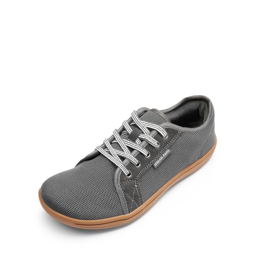 DREAM PAIRS Women's Barefoot Walking Wide Toe Box Zero Drop Minimalist Sneakers Non Slip Breathable Comfortable Lightweight Walking Shoes,Size 8W,Grey/Brown,SDWS2401W-W