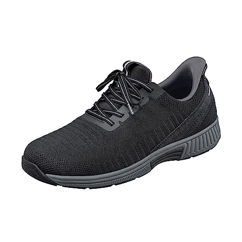 Orthofeet Men's Orthopedic Black and Gray Knit Yari Hands-Free Sneakers, Size 9.5 Wide
