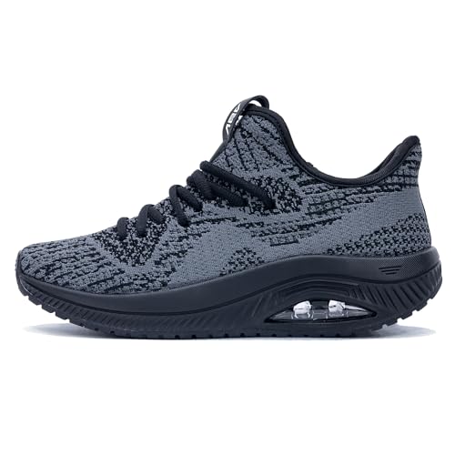 GyeBea Womens Walking Shoes with Arch Support Orthotic Plantar Fasciitis Tennis Shoes Hands Free Fashion Sneakers Size 9 BlackGrey