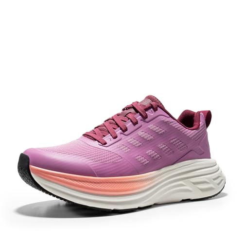 NORTIV 8 Women's Walking Shoes Cushion Running Tennis Shoes ActiveFloat Non-Slip Comfortable Breathable Workout Gym Sports Athletic Fashion Sneakers,Size 6.5,Purple,SNWS245W