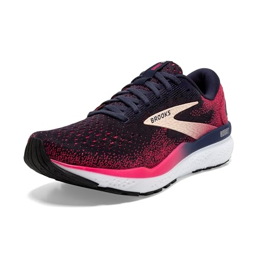 Brooks Women’s Ghost 16 Neutral Running Shoe - Peacoat/Raspberry/Apricot - 7.5 Wide